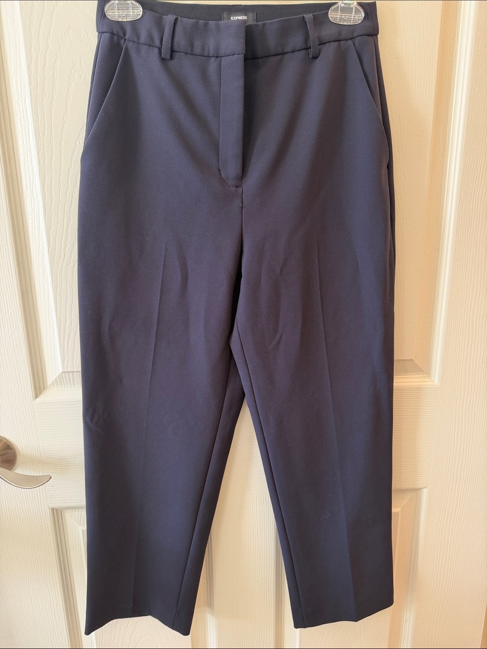Express Women's Navy Straight-Leg Dress Pants 2 Short